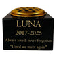 Granite Memorial Vase for Pet- Cat -Rectangle Shape – 6x6x4" - with Gold Metal Flower Insert
