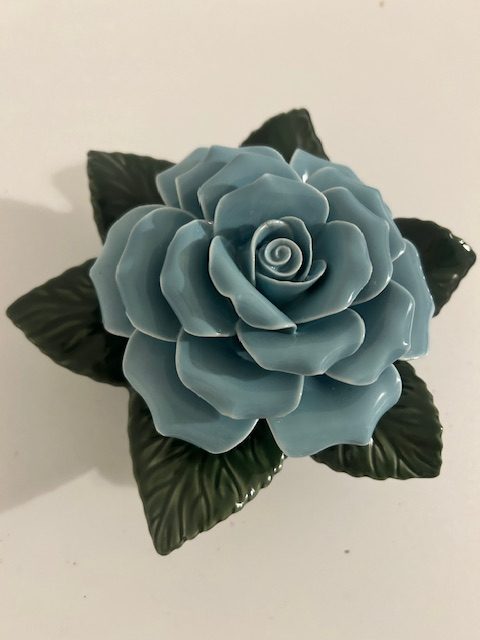 Single Blue Ceramic Rose