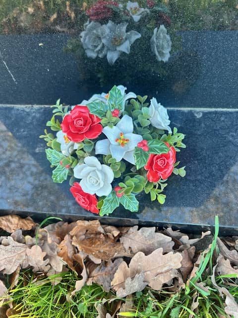 Christmas Flower Grave Vase