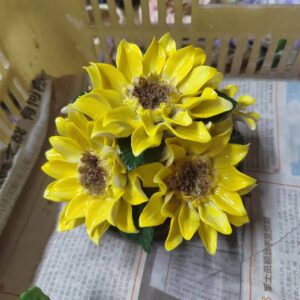 Cluster of Ceramic Sunflowers