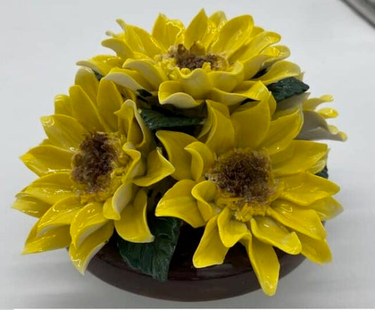 Cluster of Ceramic Sunflowers