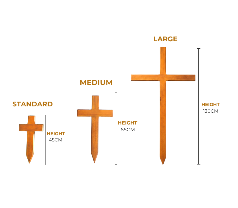 Personalised Mahogany Memorial Cross – Durable Wooden Grave Marker for Outdoor Use