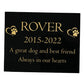 Dog Memorial Plaque – Premium Black Granite (Paw & Heart Design) – Available in Standard & Large Sizes