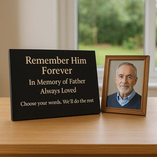 Personalised Granite Memorial Plaque with Stand - Built To Last Forever Father