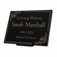 Granite Memorial Plaque, Floral Border Design, Personalised Engraved Tribute