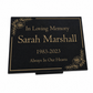 Granite Memorial Plaque, Floral Border Design, Personalised Engraved Tribute