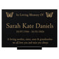 Granite Memorial Plaque, Butterfly Design, Personalised Engraved Tribute