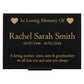 Granite Memorial Plaque, Heart Design, Personalised Engraved Tribute
