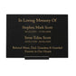 Granite Memorial Plaque for Two Names, Free Personalised Gold Engraving, Polished Granite