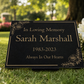 Granite Memorial Plaque, Floral Border Design, Personalised Engraved Tribute