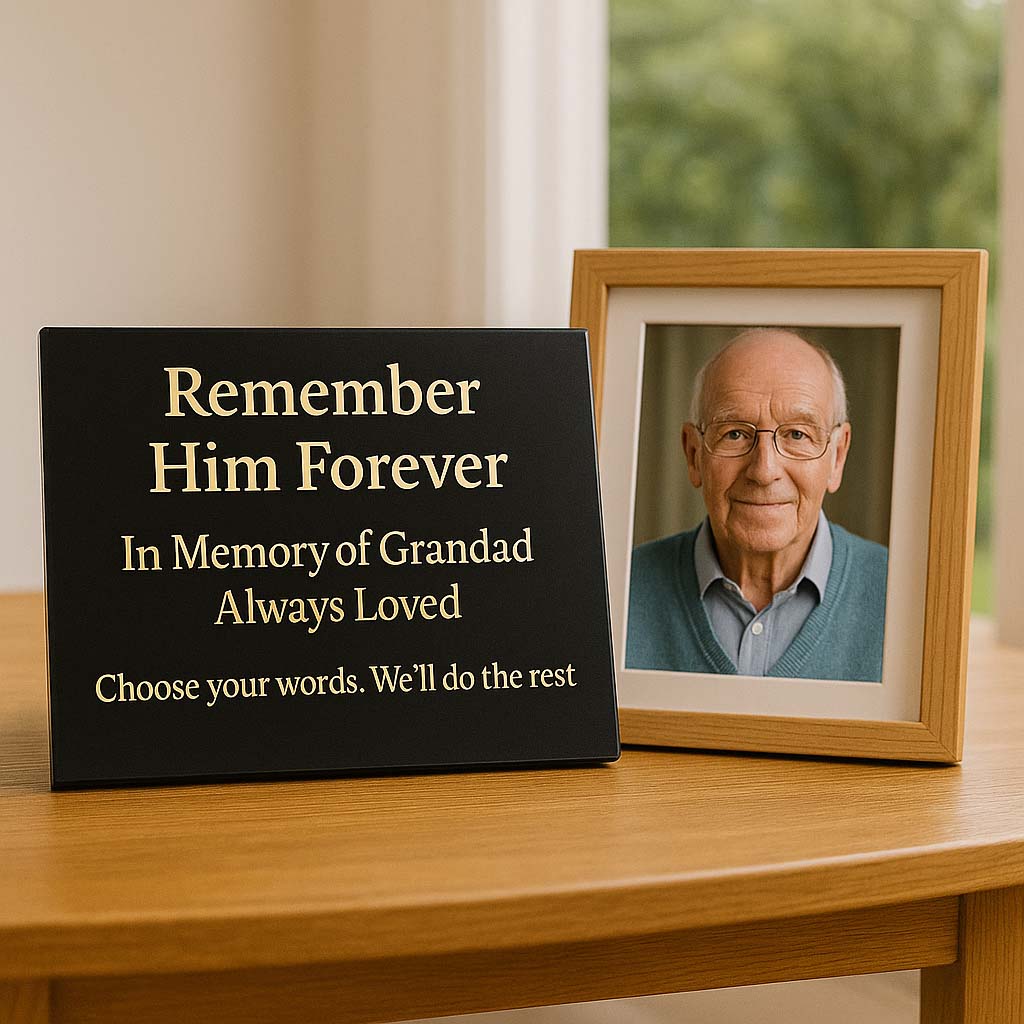 Personalised Granite Memorial Plaque with Stand - Built To Last Forever