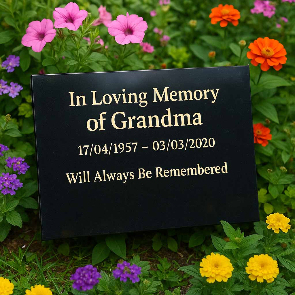 Personalised Granite Memorial Plaque with Stand - Built To Last Forever Grandma