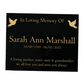 Granite Memorial Tablet, Dove – Personalised Gold Engraving on Black Granite (15x12x2 inches, 20kg)