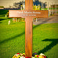 Personalised Mahogany Memorial Cross – Durable Wooden Grave Marker for Outdoor Use