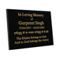 Personalised Granite Memorial Plaque with Stand - Built To Last Forever Sikh