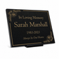 Granite Memorial Plaque, Floral Border Design, Personalised Engraved Tribute