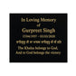 Personalised Granite Memorial Plaque with Stand - Built To Last Forever Sikh