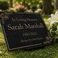 Granite Memorial Plaque, Floral Border Design, Personalised Engraved Tribute