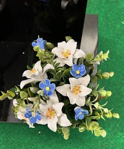 Forget-Me-Not & Lily Grave Pot