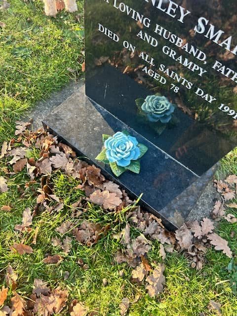 Single Blue Ceramic Rose