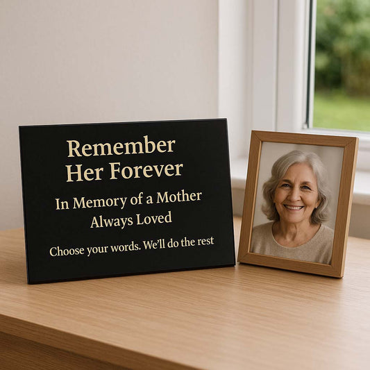 Personalised Granite Memorial Plaque with Stand - Built To Last Forever mum
