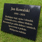 Personalised Granite Memorial Plaque with Stand - Built To Last Forever Polish