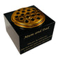 Granite Rectangle-Shaped Memorial Vase, Premium Black with Gold Metal Flower Pot Insert- 6x6x4 Inches