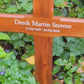 Personalised Mahogany Memorial Cross – Durable Wooden Grave Marker for Outdoor Use