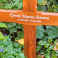 Personalised Mahogany Memorial Cross, Feather – Durable Wooden Grave Marker for Outdoor Use
