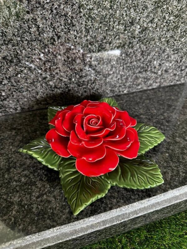 Single Red Ceramic Rose