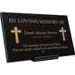 Granite Memorial Plaque, Cross Design, Personalised Engraved Tribute