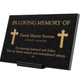 Granite Memorial Plaque, Cross Design, Personalised Engraved Tribute