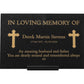 Granite Memorial Plaque, Cross Design, Personalised Engraved Tribute