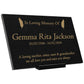 Granite Memorial Plaque, Feather, Personalised, Stand Included