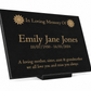 Granite Memorial Plaque, Sunflower, Stand Included