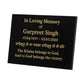 Personalised Granite Memorial Plaque with Stand - Built To Last Forever Sikh