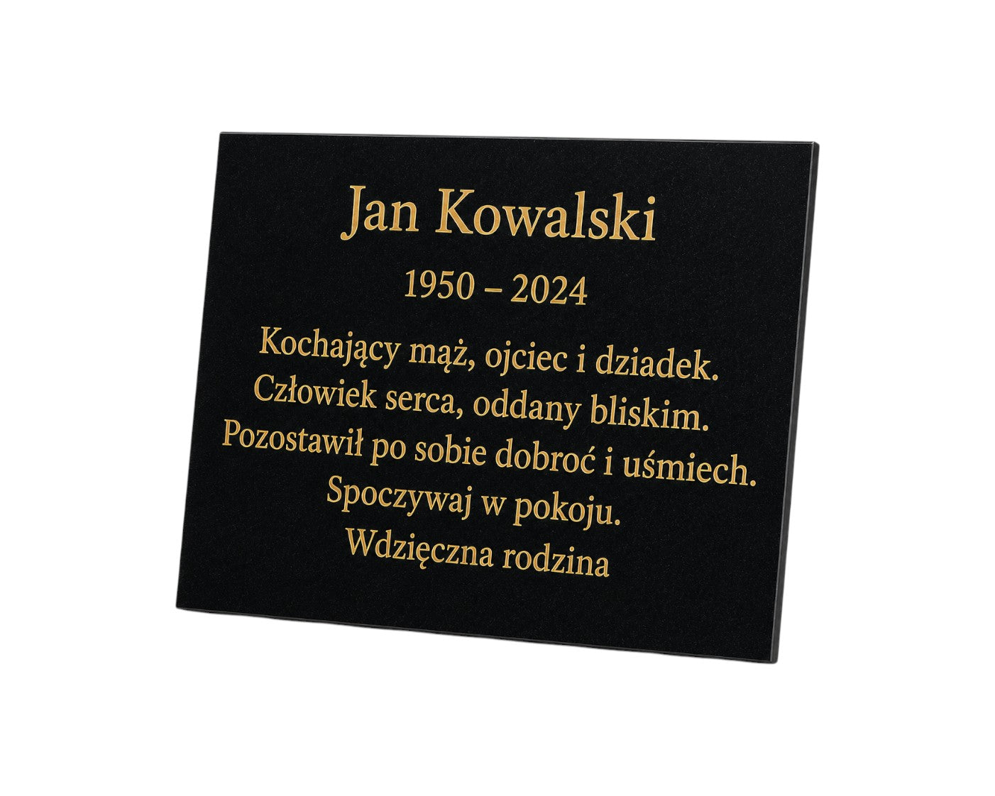 Personalised Granite Memorial Plaque with Stand - Built To Last Forever Polish