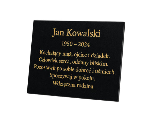 Personalised Granite Memorial Plaque with Stand - Built To Last Forever Polish