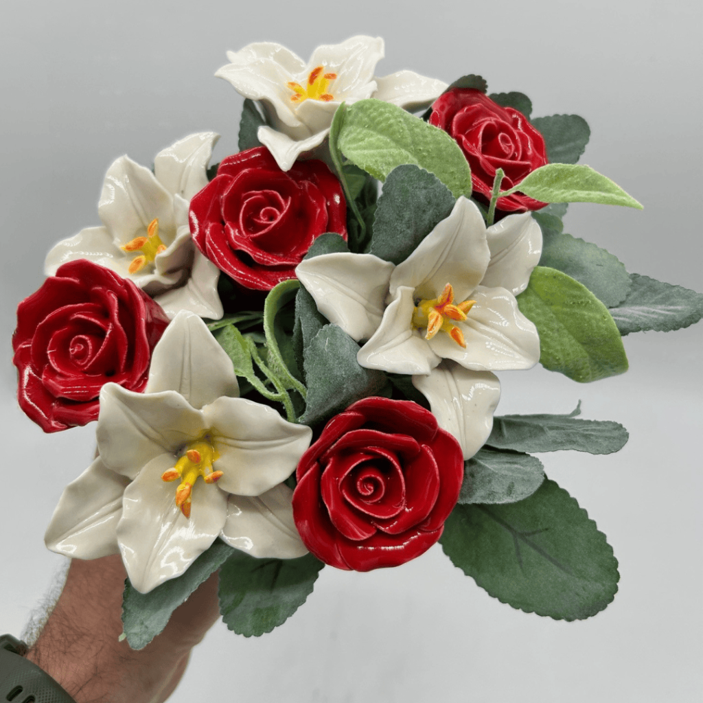 Rose & Lily Grave Pot