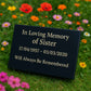 Personalised Granite Memorial Plaque with Stand - Built To Last Forever sister