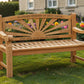 Premium Chunky Teak Sunrise Memorial Bench, Add Your Personal Engraving