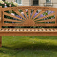 Premium Chunky Teak Sunrise Memorial Bench, Add Your Personal Engraving