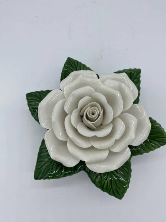 Single White Ceramic Rose
