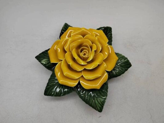 Single Yellow Ceramic Rose