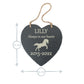 Horse Memorial Large Hanging Slate Heart Plaque- Personalised Laser Engraved Large Memorial/Grave Marker